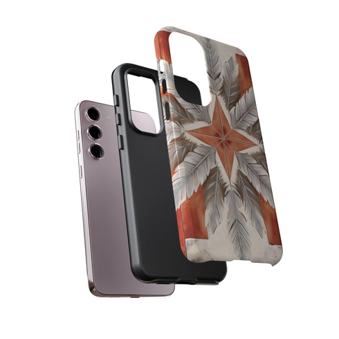 Silver Feather Compass - Impact Resistant Phone Case